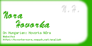 nora hovorka business card